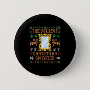 Badge Rond 5 Cm Le plus laid pull de Noël pour femmes avec une ima