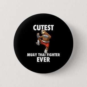 Badge Rond 5 Cm Le plus mignon combattant de paresseux jamais - Mu