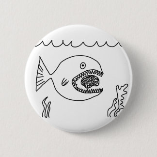 Badge Rond 5 Cm Le poisson mange le cerveau
