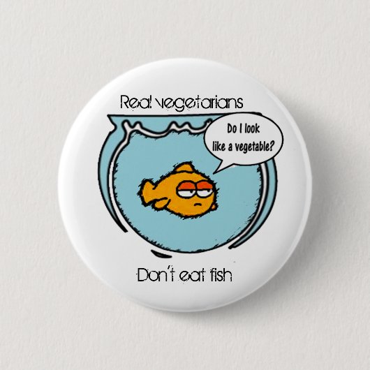 Badge Rond 5 Cm Le poisson n'est pas bouton végétarien (Devant)