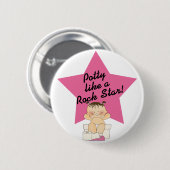 Badge Rond 5 Cm Le pot aiment une fille de vedette du rock (Devant & derrière)