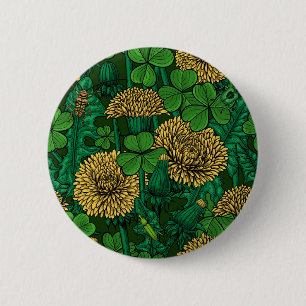Badge Rond 5 Cm Le pré en vert et jaune