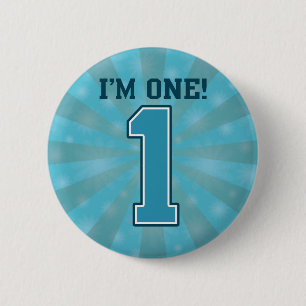 Badge Rond 5 Cm Le premier garçon d'anniversaire, j'ai un ans, le
