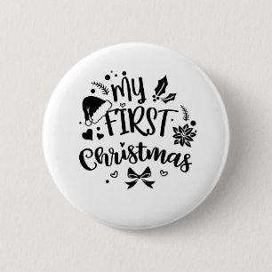 Badge Rond 5 Cm Le premier Noël de bébé en famille assorti