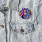 Badge Rond 5 Cm Le Président 2016 de Hillary Clinton Hippie (En situation)