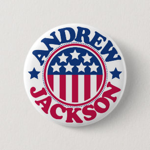 Badge Rond 5 Cm Le Président Andrew Jackson des USA