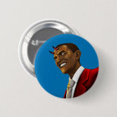 Badge Rond 5 Cm Le Président Barack Obama en tant que diable (Devant & derrière)