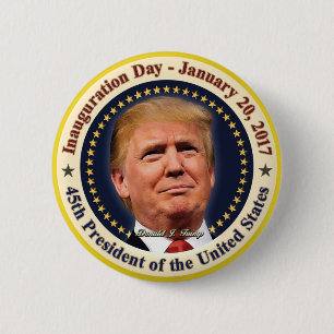 Badge Rond 5 Cm Le Président Donald Trump Jour d'investiture Souve