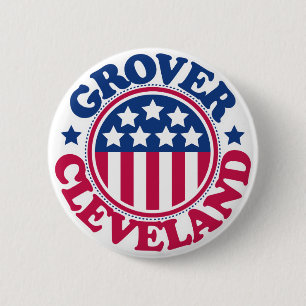 Badge Rond 5 Cm Le Président Grover Cleveland des USA