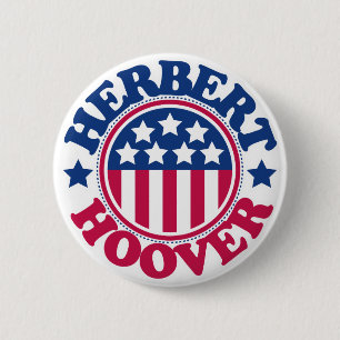 Badge Rond 5 Cm Le Président Herbert Hoover des USA