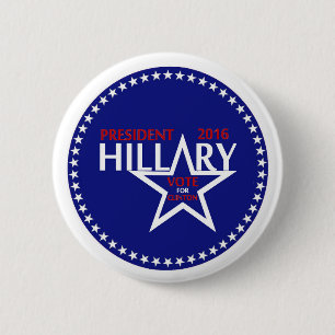 Badge Rond 5 Cm Le Président Hillary Clinton