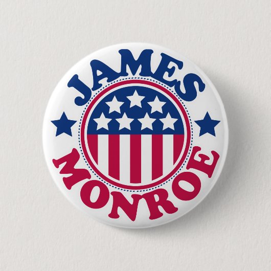 Badge Rond 5 Cm Le Président James Monroe des USA (Devant)