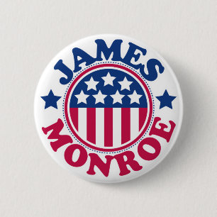Badge Rond 5 Cm Le Président James Monroe des USA
