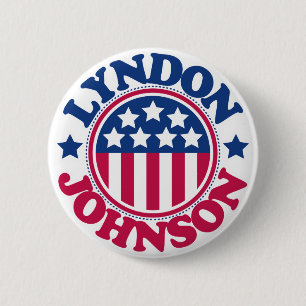 Badge Rond 5 Cm Le Président Lyndon Johnson des USA