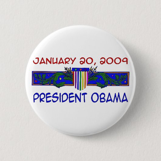 Badge Rond 5 Cm Le Président Obama (Devant)
