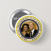 Badge Rond 5 Cm Le Président Obama Commemorative Button (Devant & derrière)