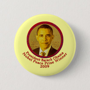 Badge Rond 5 Cm Le Président Obama gagne le prix de paix Nobel