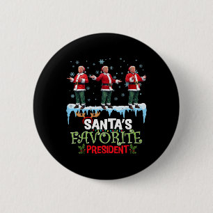 Badge Rond 5 Cm Le président préféré du Père Noël Santa Trump Dans