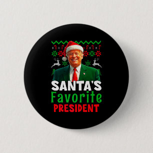 Badge Rond 5 Cm Le président préféré du Père Noël Santa Trump Xmas
