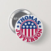 Badge Rond 5 Cm Le Président Thomas Jefferson des USA (Devant & derrière)