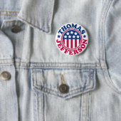 Badge Rond 5 Cm Le Président Thomas Jefferson des USA (En situation)