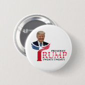 BADGE ROND 5 CM LE PRÉSIDENT TRUMP VINGT-DIX (Devant & derrière)