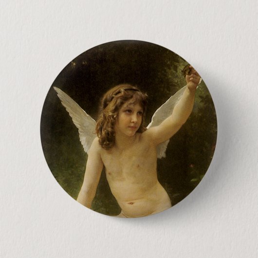 Badge Rond 5 Cm Le Prisonnier (Le Captif) par Bouguereau (Devant)