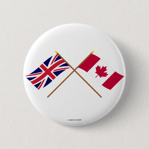 Badge Rond 5 Cm Le R-U et les drapeaux croisés par Canada