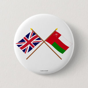 Badge Rond 5 Cm Le R-U et les drapeaux croisés parOman