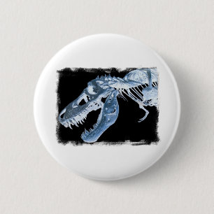 Badge Rond 5 Cm Le rayon X bleu et noir de T-Rex désosse la photo