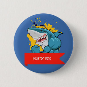 BADGE ROND 5 CM LE REQUIN