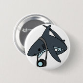 Badge Rond 5 Cm Le requin en acier (Devant & derrière)