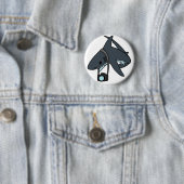 Badge Rond 5 Cm Le requin en acier (En situation)