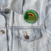Badge Rond 5 Cm Le rétro les années 70 arc-en-ciel, pensent le (En situation)