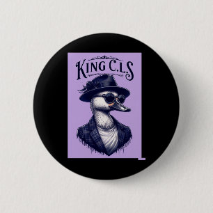Badge Rond 5 Cm Le roi C.l.s Gent Violet Violet Marine Bleu Blanc