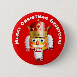 Badge Rond 5 Cm Le Roi Cartoon de casse-noix de Joyeux Noël