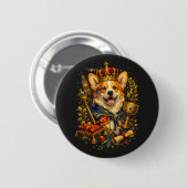 Badge Rond 5 Cm Le Roi Corgi (Devant & derrière)