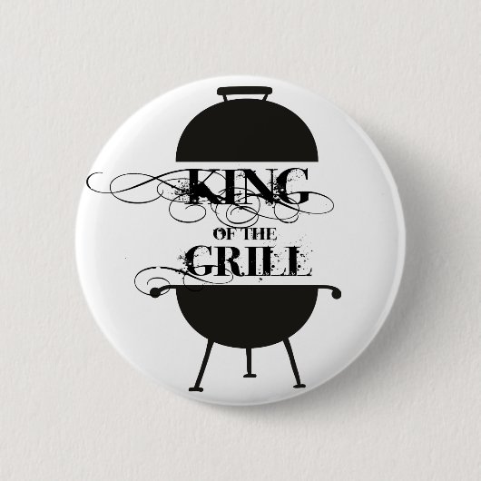 Badge Rond 5 Cm Le Roi Du Grill (Devant)