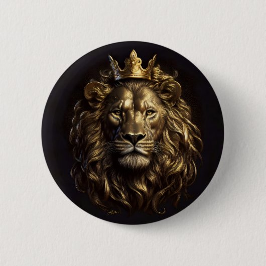 Badge Rond 5 Cm Le Roi ! Le Lion d'Oz pas si puéril (Devant)