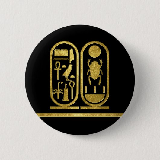 Badge Rond 5 Cm Le Roi Tut Cartouche (Devant)
