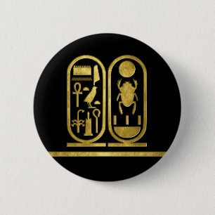 Badge Rond 5 Cm Le Roi Tut Cartouche