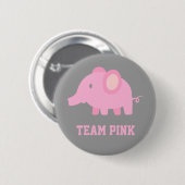 Badge Rond 5 Cm Le rose d'équipe, éléphant de bébé, genre (Devant & derrière)