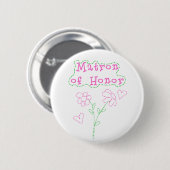 Badge Rond 5 Cm Le rose fleurit dame de honneur (Devant & derrière)