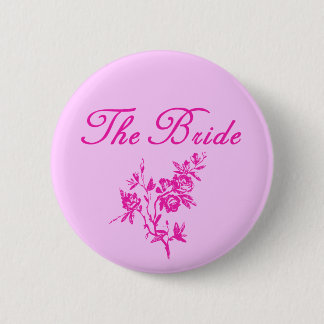 Badge Rond 5 Cm Le rose fleurit des produits de jeune mariée