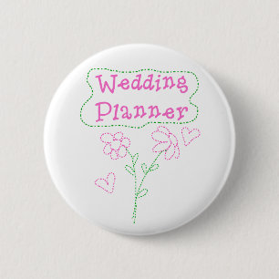 Badge Rond 5 Cm Le rose fleurit le wedding planner
