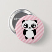 Badge Rond 5 Cm Le rose mignon d'ours panda barre l'arrière - plan (Devant & derrière)