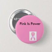 Badge Rond 5 Cm le rose, rose est puissance (Devant & derrière)