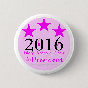Badge Rond 5 Cm Le rose tient le premier rôle Hillary Rodham