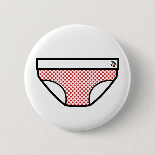 Badge Rond 5 Cm Le rouge pointille le slip (Devant)