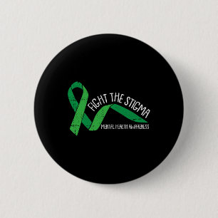 Badge Rond 5 Cm Le Ruban vert de sensibilisation à la santé mental